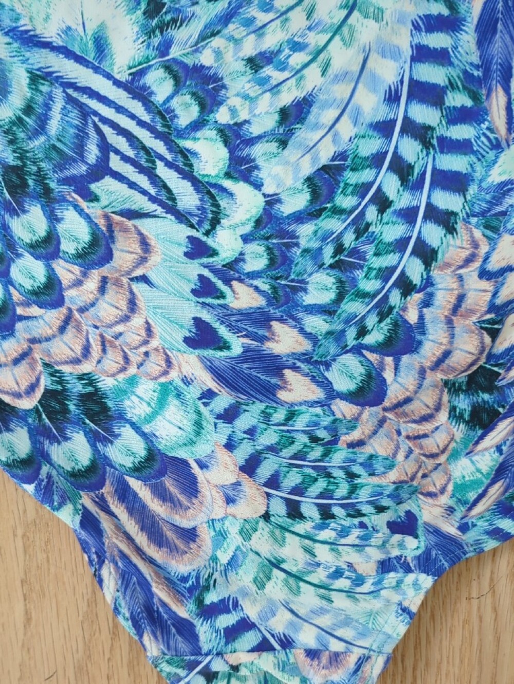 Nip Tuck Swim Peacock Feather Tummy Control Turquoise Blue One Piece Swimsuit 16 - Picture 9 of 11